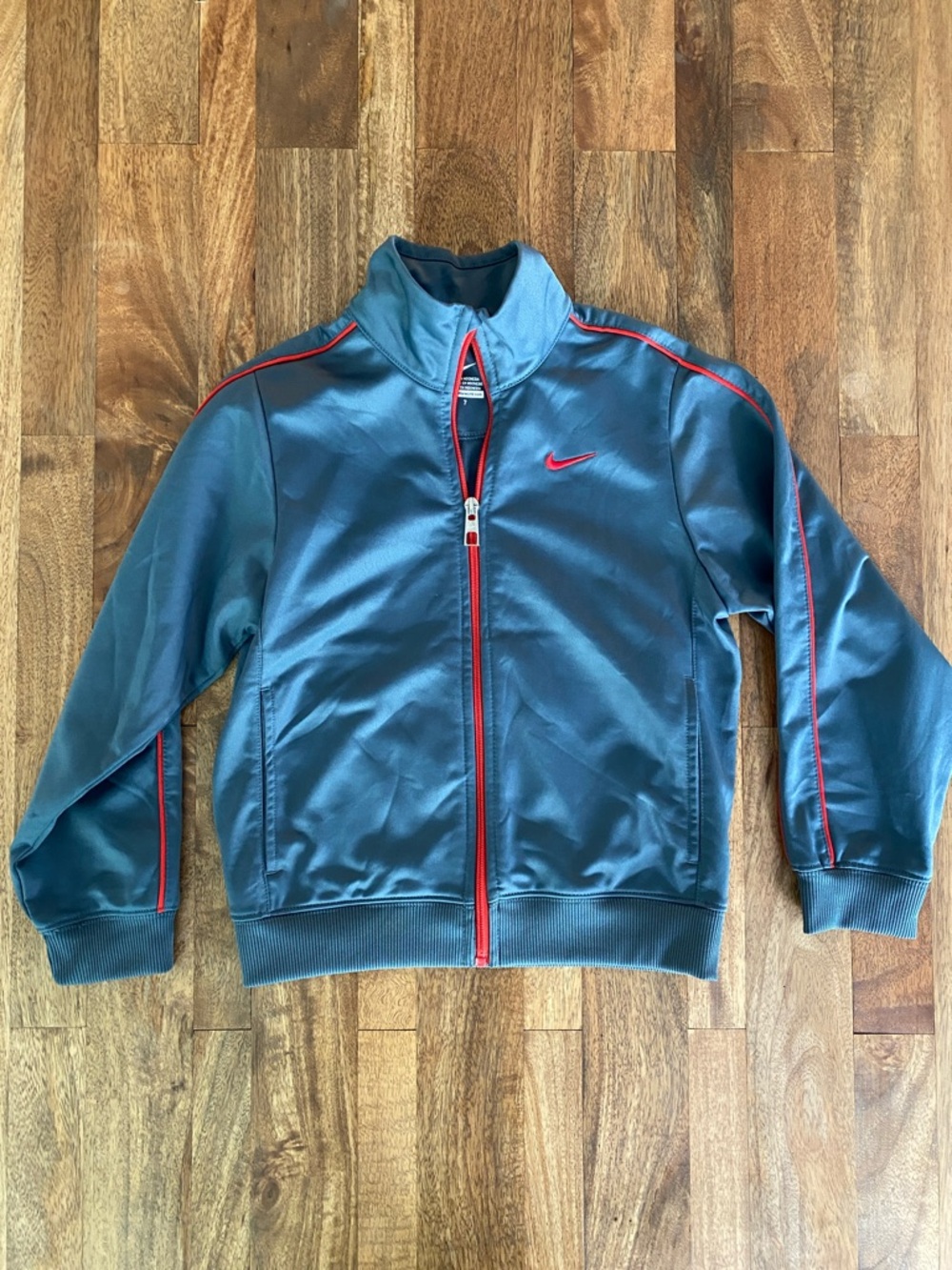 Nike Gray Track Jacket with Red Trim